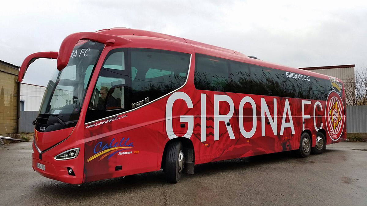 Rotulación autocar Girona FC-JkD Rotulación