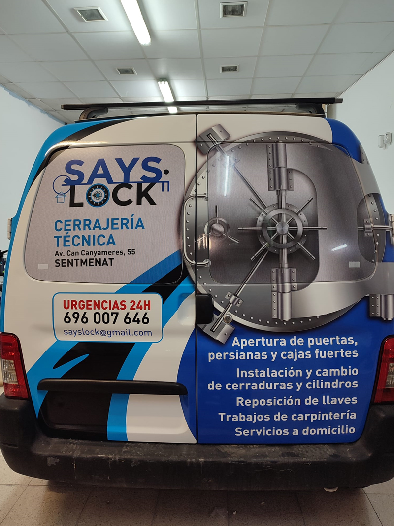 Rotulación furgoneta Cerrajería Says Lock-JkD Rotulación
