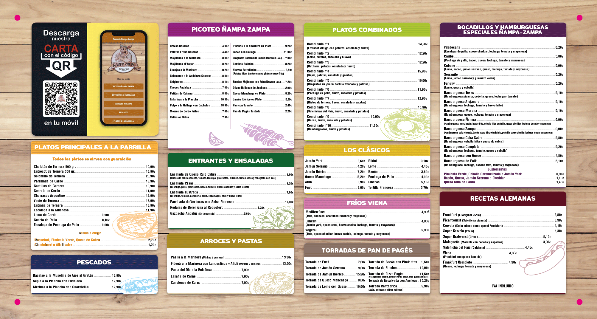 Cartas y menus digitales para bares y restaurantes con codigos QR-páginas