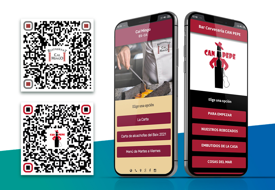 Cartas y menus digitales para bares y restaurantes con codigos QR - Ejemplos Development Media