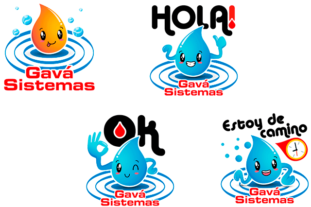 Proyecto creación web para “Gavá Sistemas” - Stickers corporativos WhastApp -  - Development Media