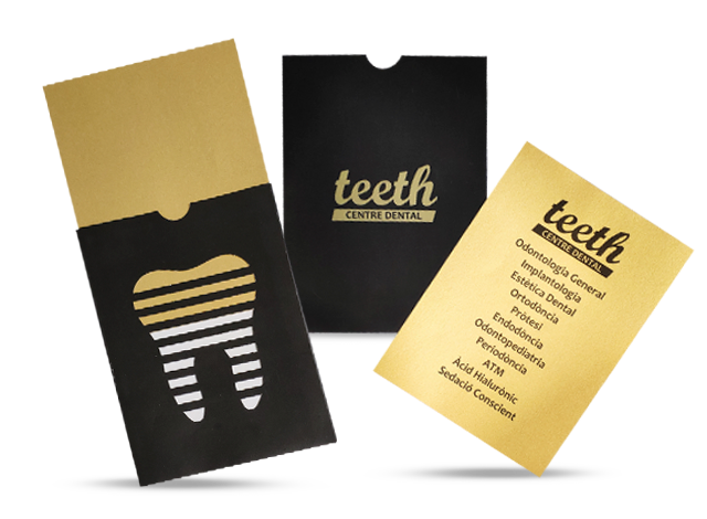 Proyecto creación Sobre troquelado para Teeth centre Dental - Mockup diseño - Development Media