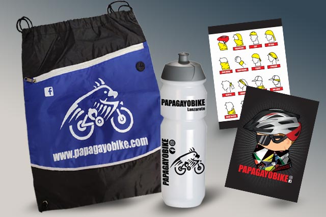 Creación merchandising para ciclismo - Proyecto marketing promocional para “Papagayobike”