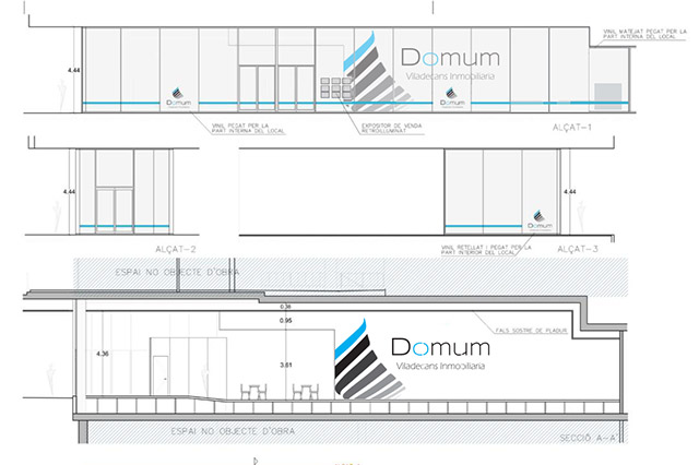Rotulación oficina inmobiliaria en Viladecans - diseño oficina Domum