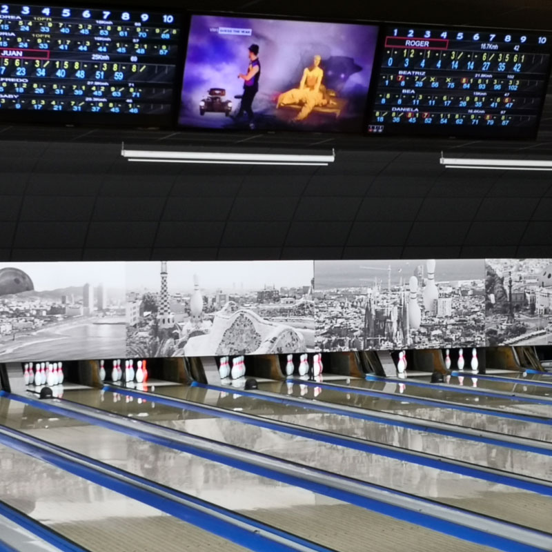 Impresión digital sobre soporte rígido para decoración de interiores para Bowling Pedralbes
