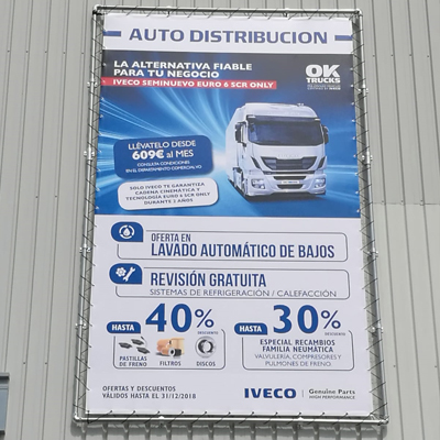 Proyecto lonas publicitarias-instalación lona para Auto Distribución