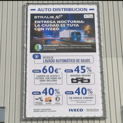 Proyecto lonas publicitarias-montaje lona para Auto Distribución