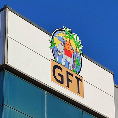 Proyecto rotulación-rótulo 3D fachada para GFT