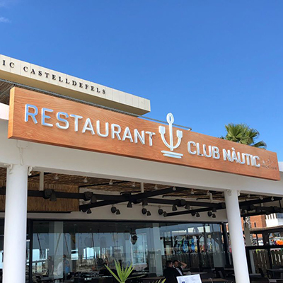 Proyecto rotulación-rótulo para restaurant Club Nautic Castelldefels